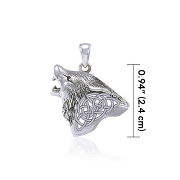 Celtic Wolf Silver Pendant TPD5662 - Jewelry